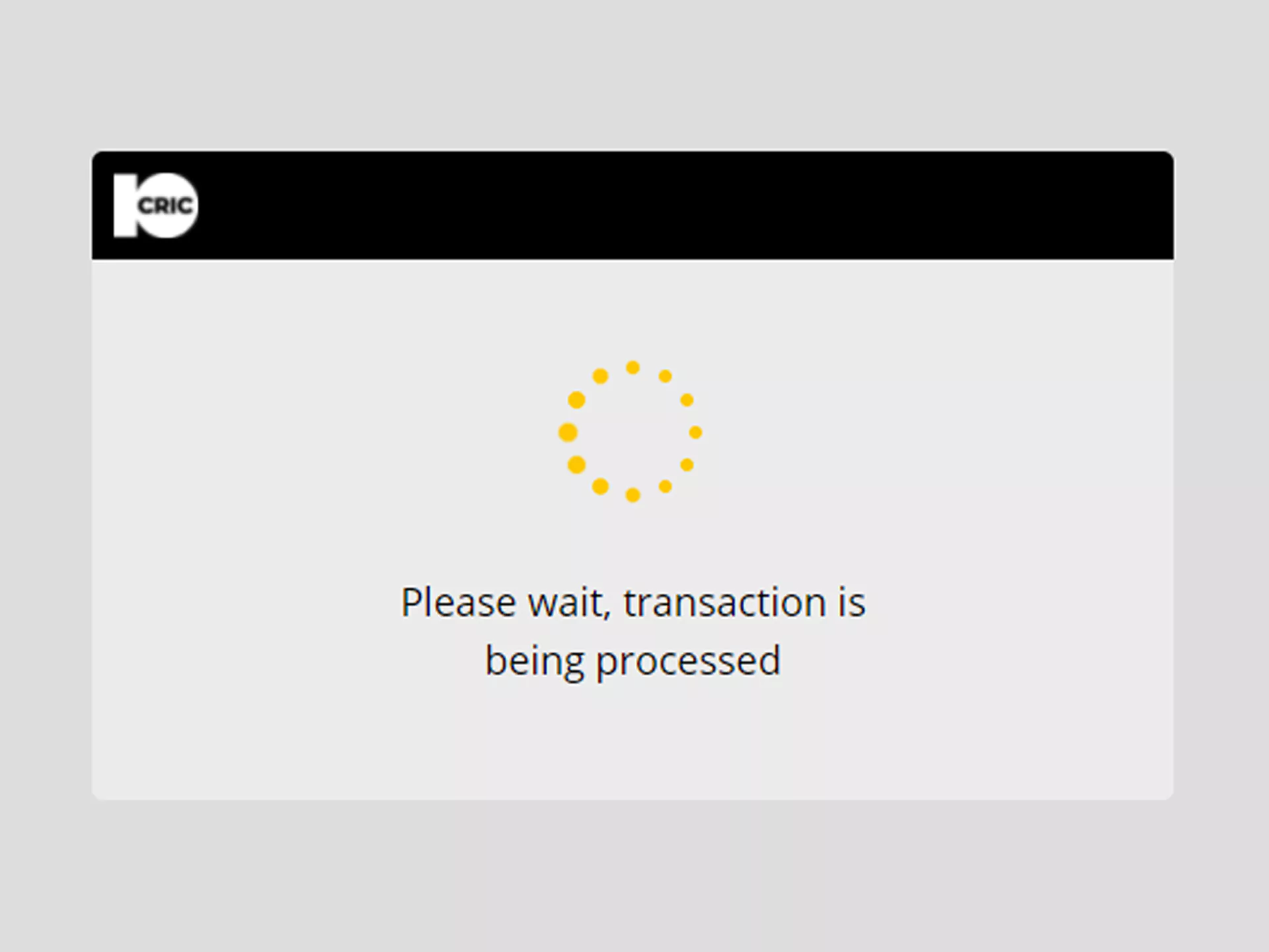 Wait for your transaction to complete.