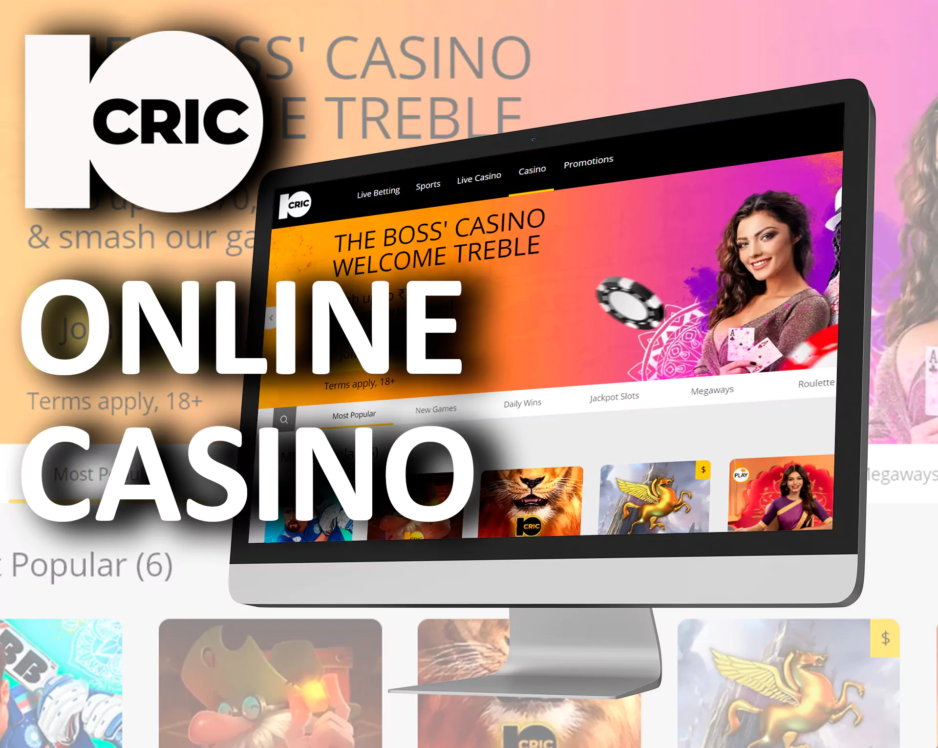 Play casino games and slots in the 10cric online casino.