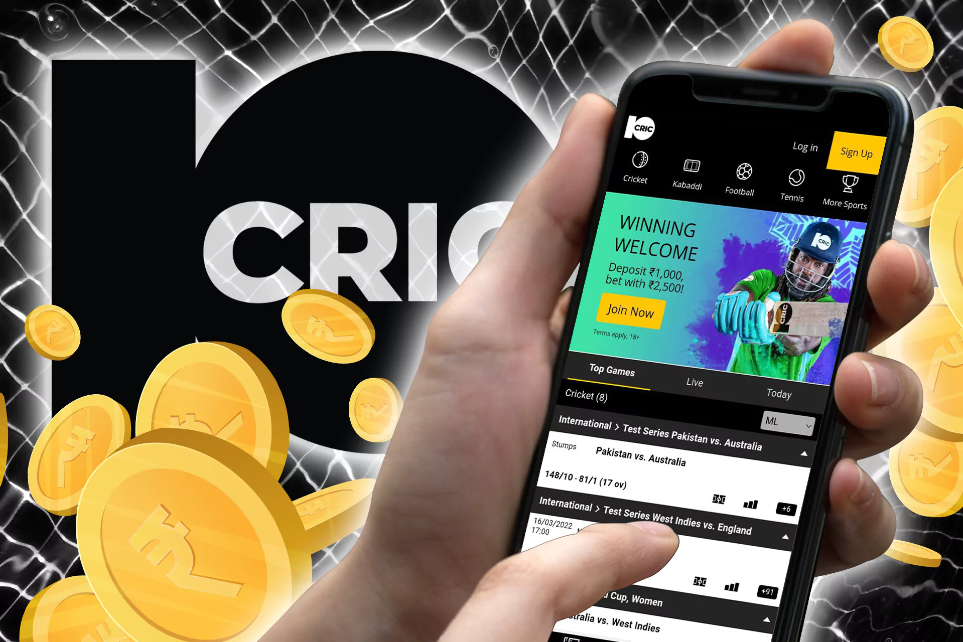 The 10Cric app is one of the best for online sports betting.