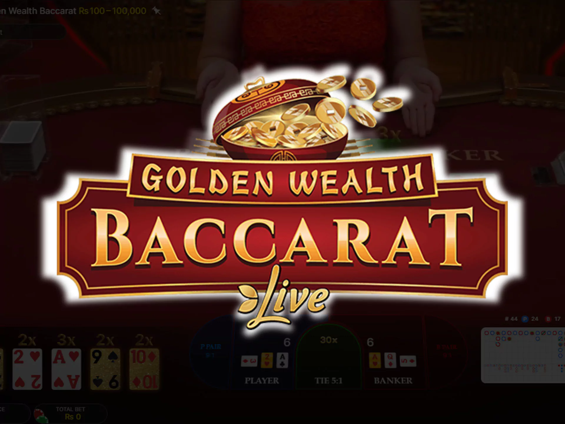 10Cric casino supports the game Live Baccarat.