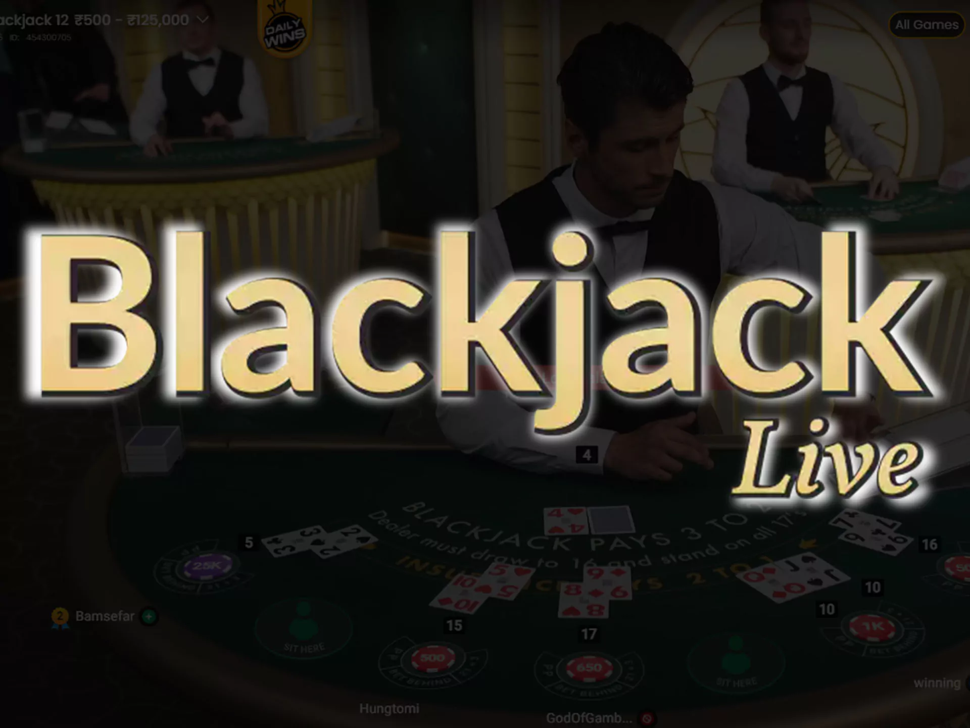 10Cric casino supports the game Live Blackjack.