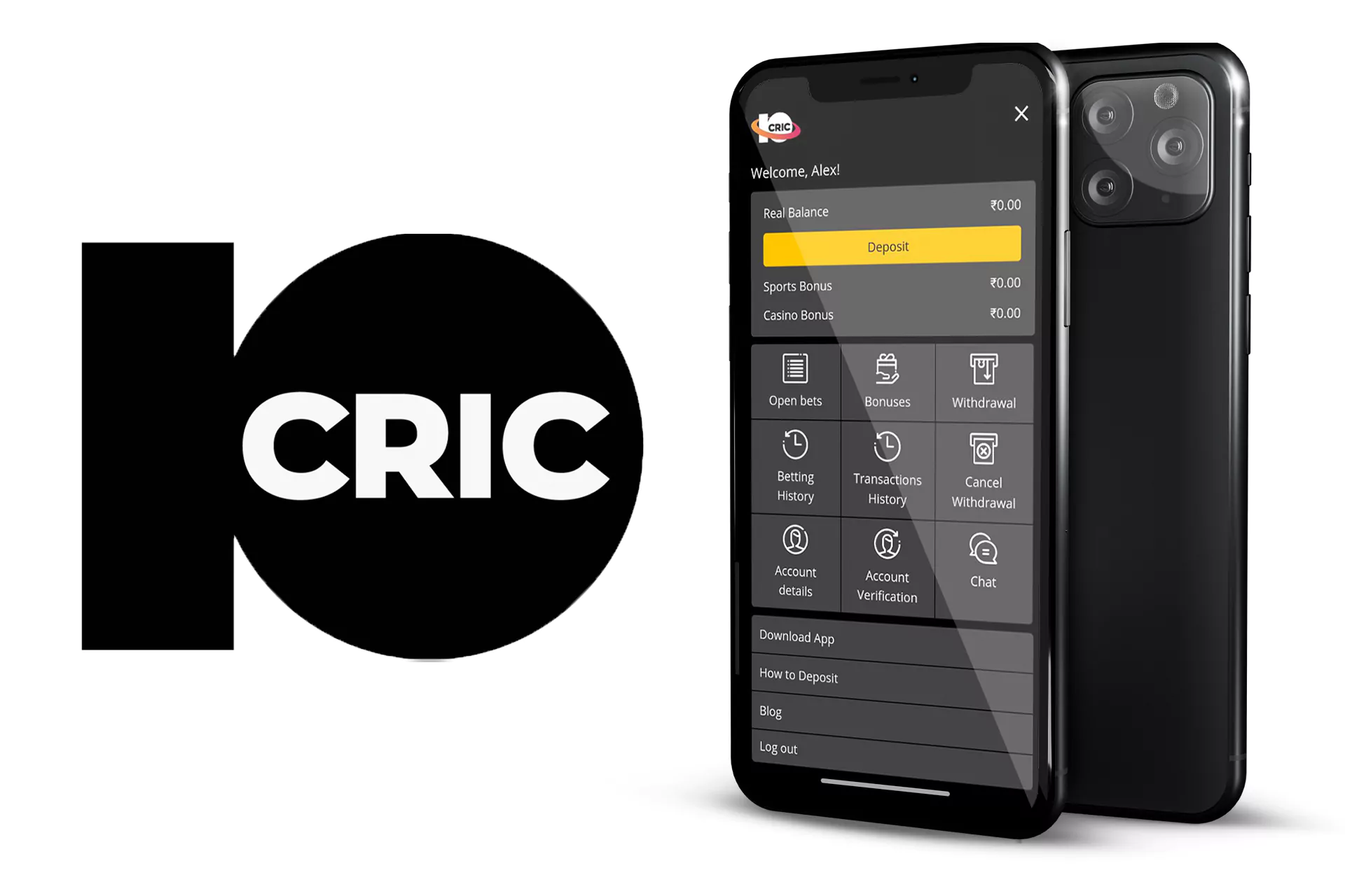 Cricket betting is available in the 10Cric app.