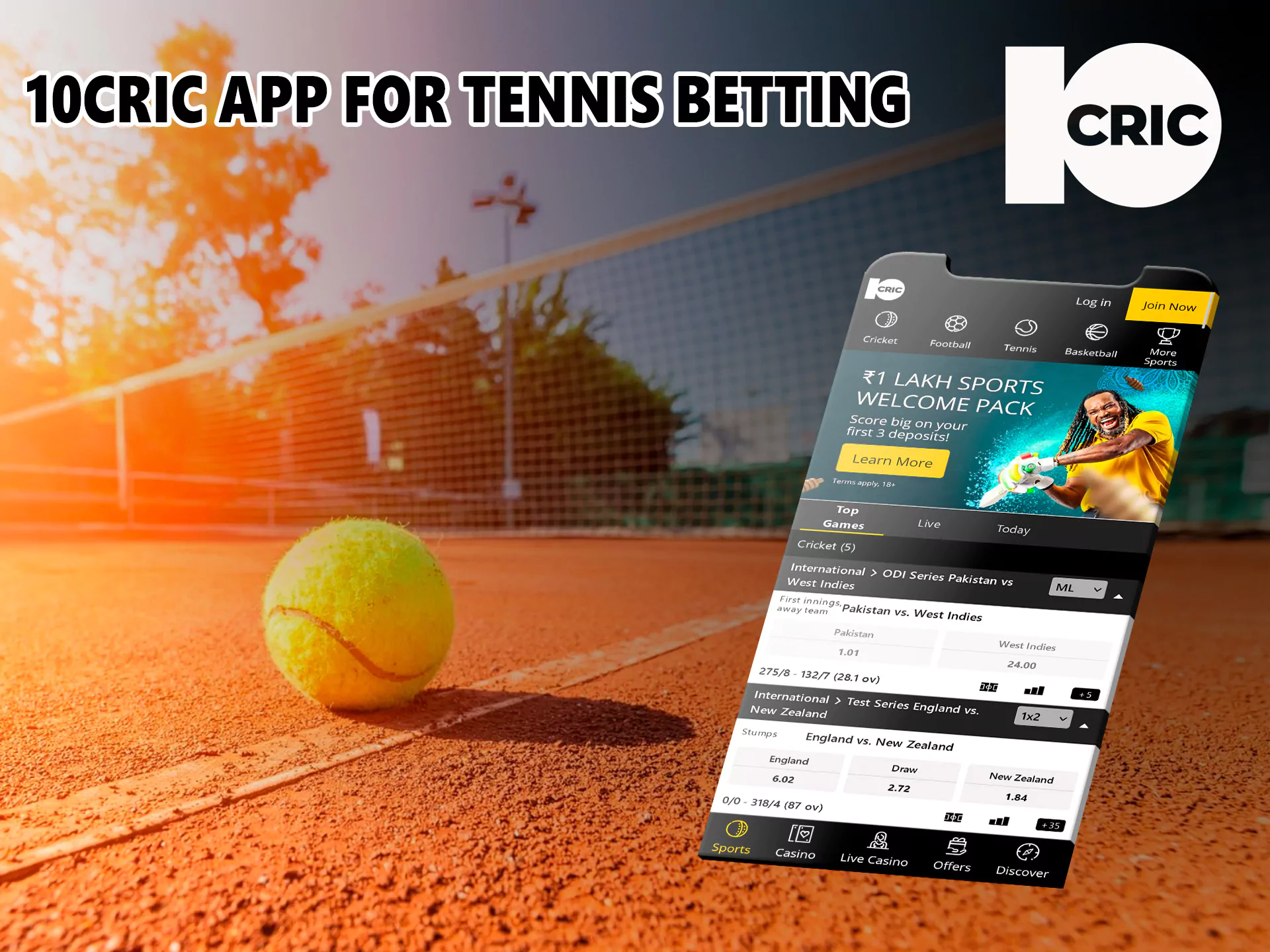 A great solution for Indian players, you can enjoy the betting process on your mobile device at 10Cric.