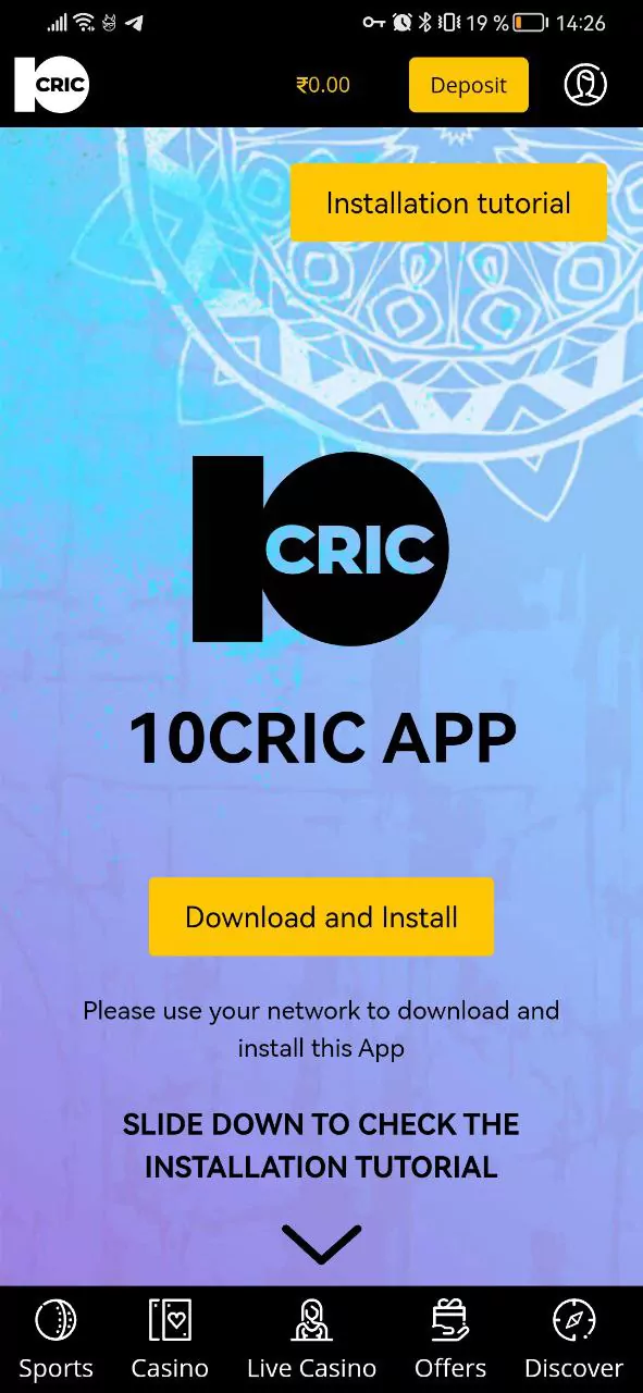 Confirm the download of the 10Cric APK file.